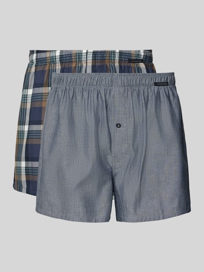 Schiesser Relaxed fit boxershort met logopatch in een set van 2 stuks Hazelnoot - 1
