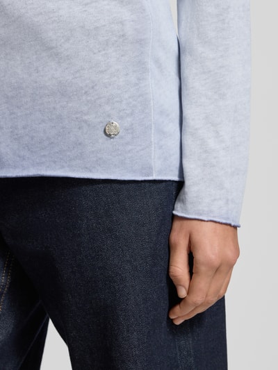 Smith and Soul Sweter z dzianiny ze zrolowanym dołem Jasnoniebieski 3