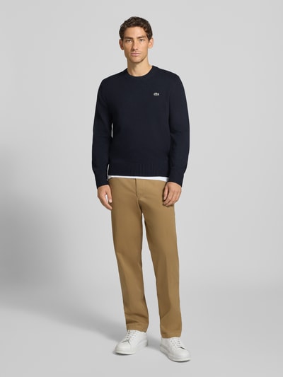 Lacoste Regular Fit Pullover aus reiner Wolle Marine 1