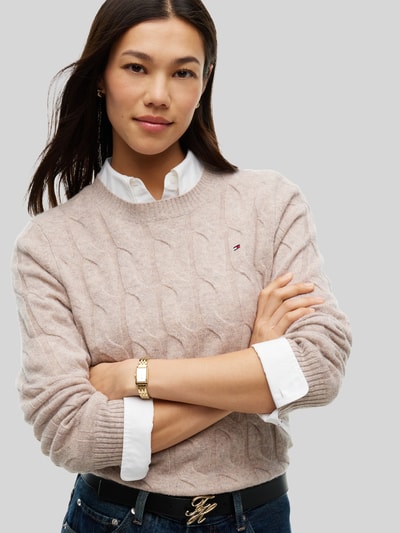 Tommy Hilfiger Regular Fit Pullover aus reiner Wolle Sand 3