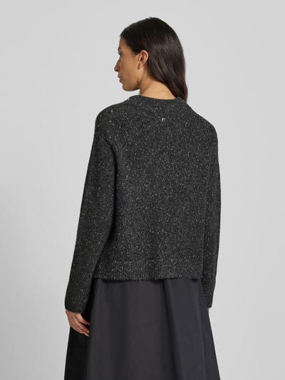 Marc Cain Strickpullover mit Ziersteinbesatz Dunkelgrau 5