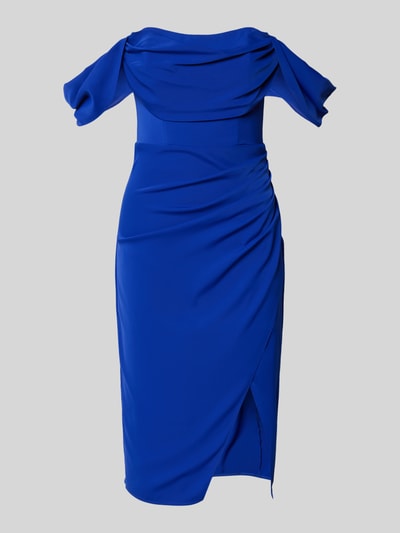 Lipsy Knielange cocktailjurk met plooien opzij Blauw - 2