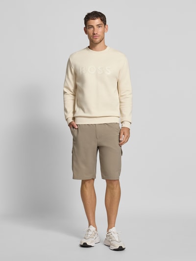 BOSS Green Regular Fit Sweatshirt aus Baumwoll-Mix Modell 'SALBO' Beige 1