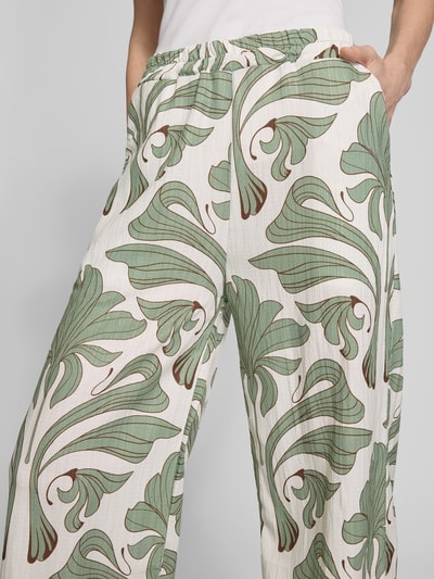 ZABAIONE Stoffen broek met elastische band Kaki - 3