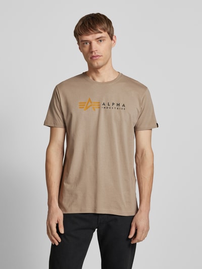 Alpha Industries T-shirt z nadrukiem z logo Beżowy 4