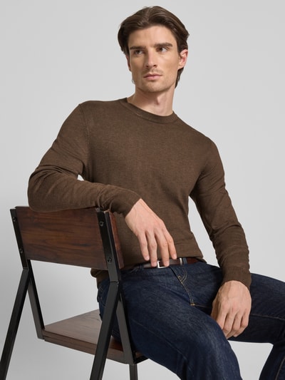 MCNEAL Strickpullover mit gerippten Abschlüssen Hellbraun Melange 3