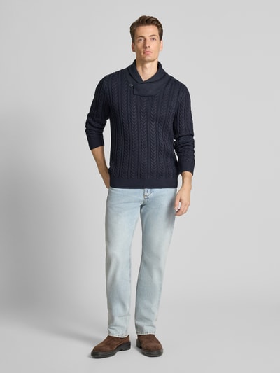 Jack & Jones Premium Gebreide pullover met opstaande kraag Marineblauw - 1