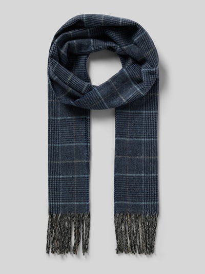 Christian Berg Men Schal in Strick-Optik Jeansblau Melange 1