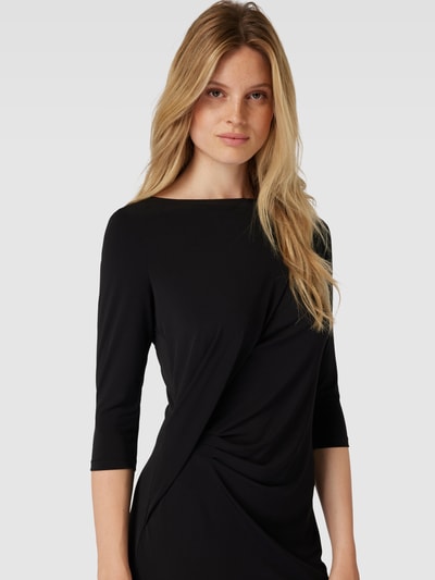 comma Knielanges Kleid mit Raffungen Black 3