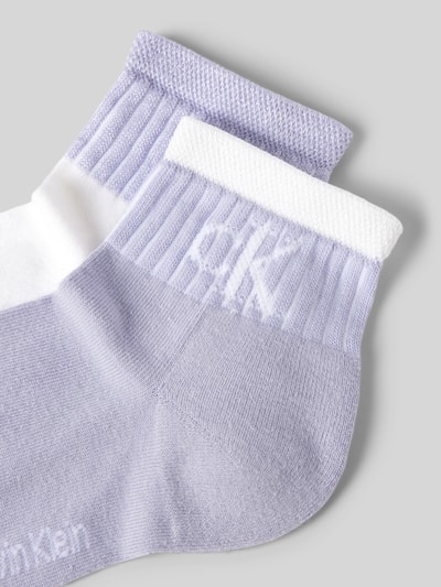 Calvin Klein Jeans Sneakersocken mit Label-Print im 2er-Pack Lila 2