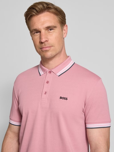 BOSS Green Regular Fit Poloshirt aus reiner Baumwolle Rosa 3