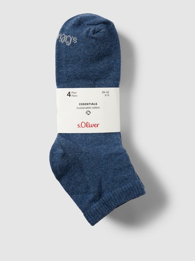 s.Oliver RED LABEL Sokken met labeldetails in een set van 4 paar Blauw - 3