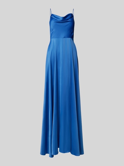 Jake*s Cocktail Maxikleid aus Satin mit Wasserfall-Ausschnitt Rauchblau Melange 1