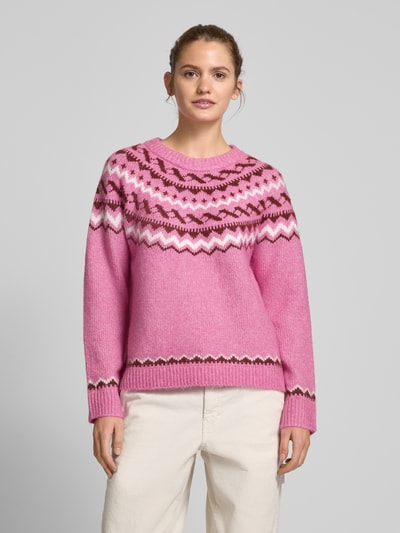 Only Pullover mit Norwegermuster Modell 'ISLE' Pink 4