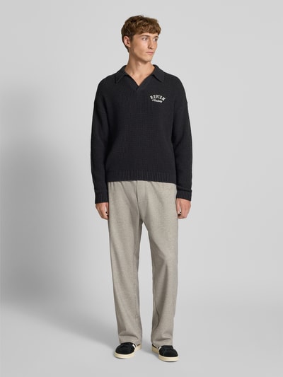 REVIEW Straight Leg Sweatpants mit Tunnelzug Ecru Melange 1