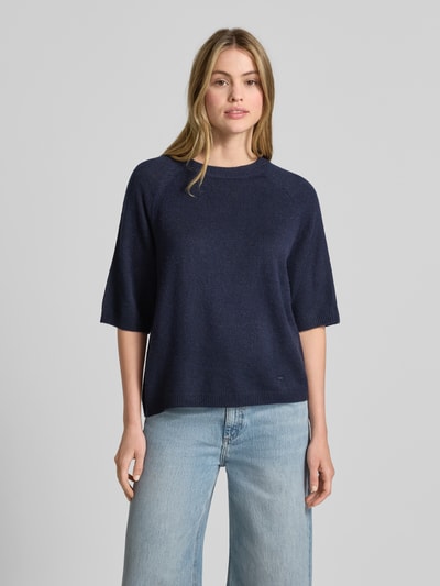 s.Oliver RED LABEL Sweter o kroju regular fit z dzianiny z dodatkiem wełny z alpaki Granatowy 4