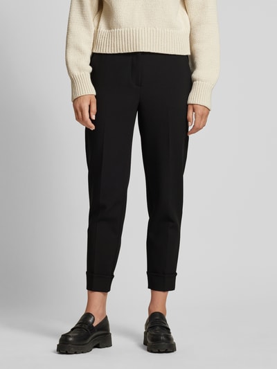 Marc Cain Regular fit stoffen broek met persplooien Zwart - 4