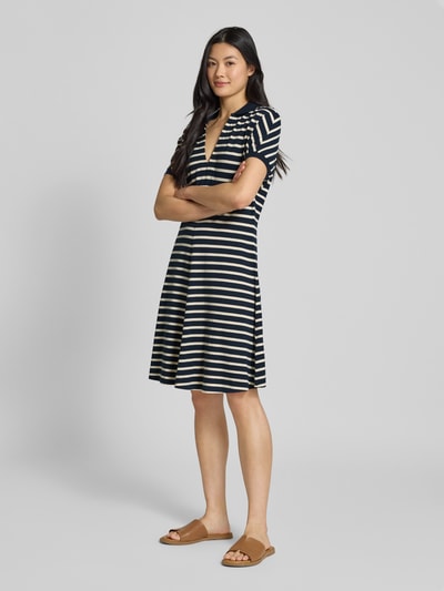 Tommy Hilfiger Getailleerde mini-jurk in polostijl van lyocellmix Marineblauw - 1