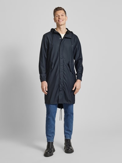 RAINS Parka z kapturem model ‘Fishtail’ Granatowy 4