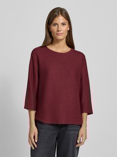s.Oliver RED LABEL Relaxed Fit Sweatshirt mit Strukturmuster Bordeaux 4