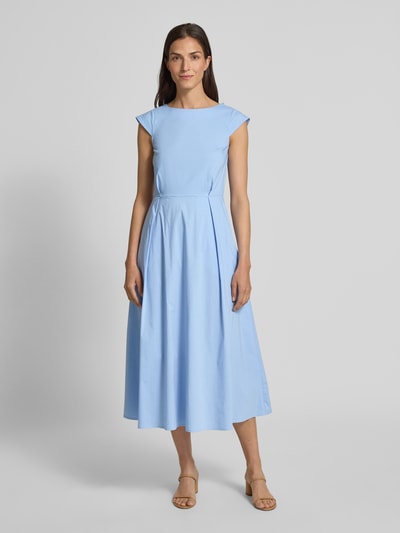 More & More Midi-jurk met kapmouwen en ronde hals Hemelsblauw - 4