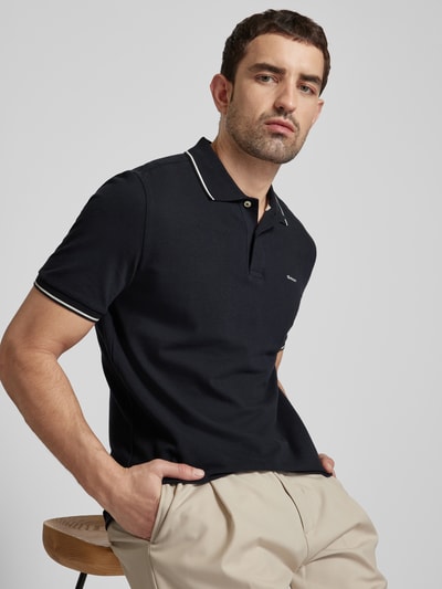 Gant Poloshirt mit Label-Stitching Modell 'TIPPING' Black 3