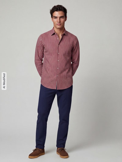 Seidensticker Slim Fit Businesshemd aus reiner Baumwolle Modell 'New Kent' Bordeaux 1