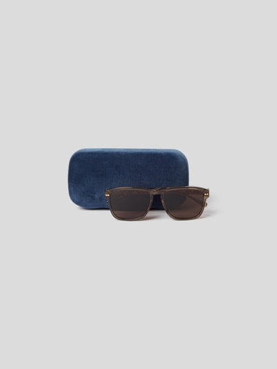 Gucci Unisex Sonnenbrille mit Label-Details Dunkelbraun 6