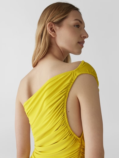 Norma Kamali Midikleid im One-Shoulder-Look Gelb 3