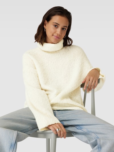 Pieces Oversized gebreide pullover met wol, model 'NATHERINE' Offwhite gemêleerd - 3