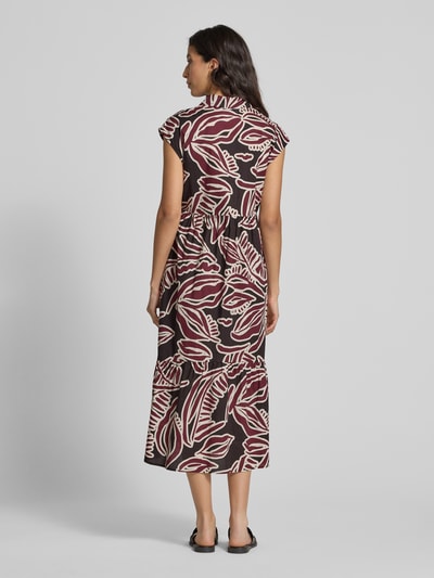 OPUS Midi-jurk met V-hals, model 'Werisa' Donkerblauw - 5