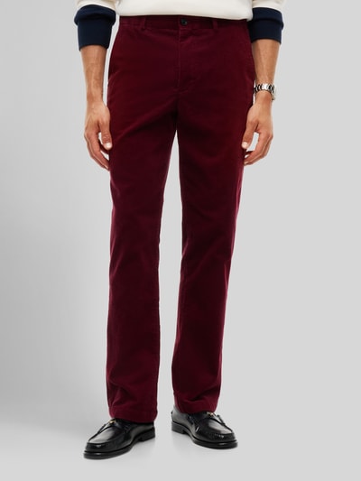 Tommy Hilfiger Slim Fit Cordhose aus Baumwoll-Mix Bordeaux 4