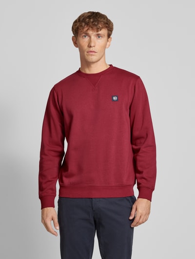 Lerros Sweatshirt met labelstitching Bordeaux - 4