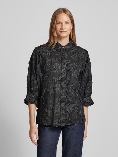 Christian Berg Woman Bluse mit verdeckter Knopfleiste Black 4