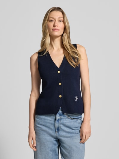 Tommy Hilfiger slim fit bodywarmer van puur katoen Marineblauw - 4