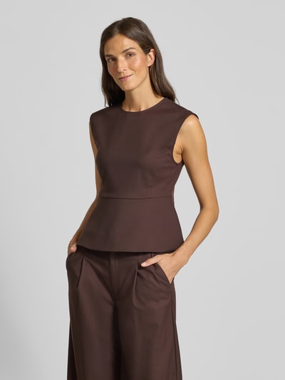 Gestuz Top met viscose, model 'Paula' Donkerbruin - 4