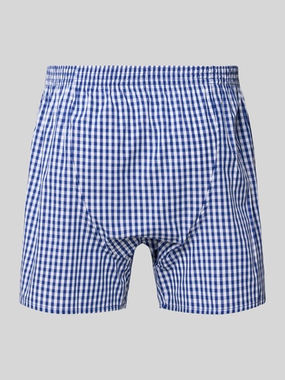 Deal Regular fit boxershort met logopatch, model 'Check' Marineblauw - 3