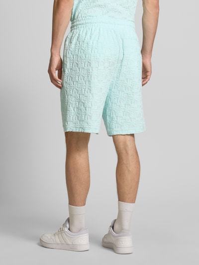 KARL KANI Korte broek met elastische band en tunnelkoord, model 'Terry' Oceaanblauw - 5