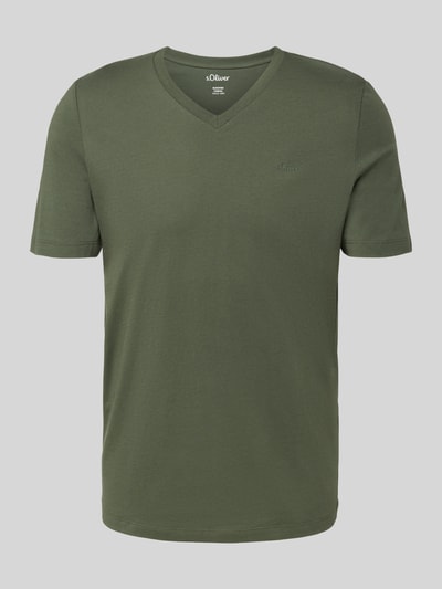 s.Oliver RED LABEL Regular Fit T-Shirt aus reiner Baumwolle Oliv 2