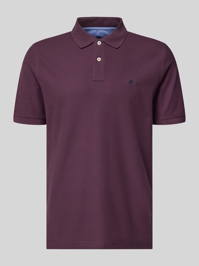 Produktfoto, Regular Fit Poloshirt mit Logo-Stitching von Fynch-Hatton aus reine Baumwolle, Polokragen, kurzärmelig, Rückenlänge 70 cm