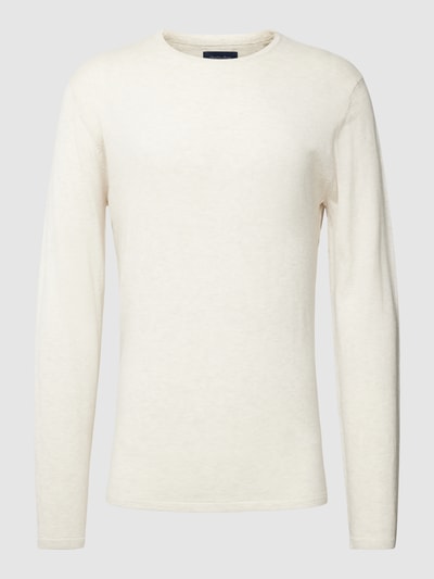 Christian Berg Men Gebreide pullover met ribboorden Offwhite gemêleerd - 2