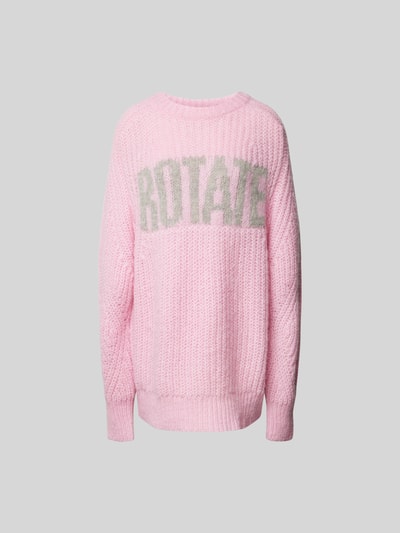 ROTATE Oversized Pullover mit Label-Print Rosa 1