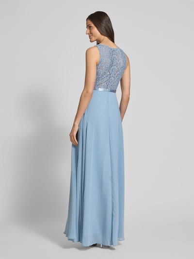Luxuar Abendkleid mit Strasssteinbesatz Rauchblau 5