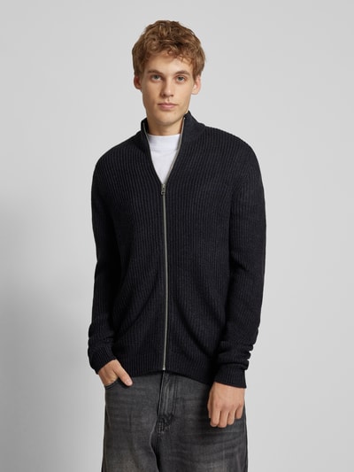 Jack & Jones Cardigan met opstaande kraag, model 'LEWIS' Marineblauw gemêleerd - 4