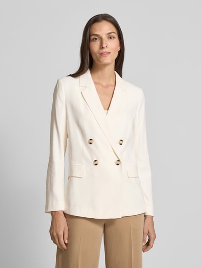 Oui Blazer aus Viskose-Mix mit Pattentaschen und Reverskragen Offwhite 4