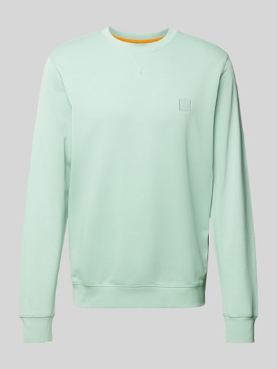 BOSS Orange Sweatshirt met labelpatch, model 'Westart' Lichtgroen - 2