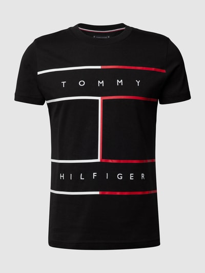 Tommy Hilfiger T-Shirt aus Bio-Baumwolle mit kontrastivem Print Black 2