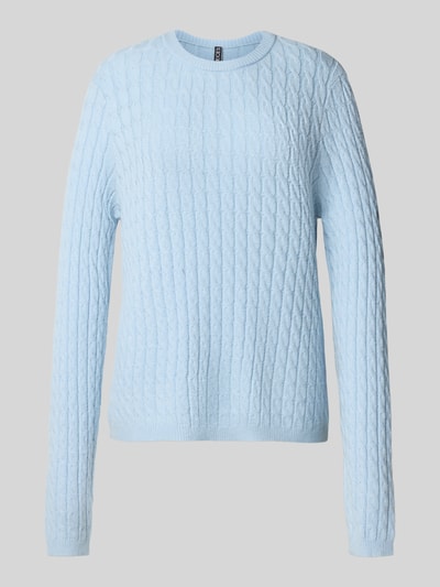 Pieces Regular fit gebreide pullover van viscosemix, model 'FIA' Lichtblauw - 2