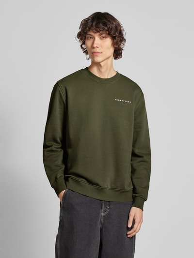 Tommy Jeans Sweatshirt mit Label-Stitching Oliv 4