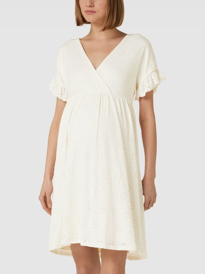 Mamalicious Umstands-Kleid mit Lochstickerei Modell 'Dinne Tess' Weiss 4